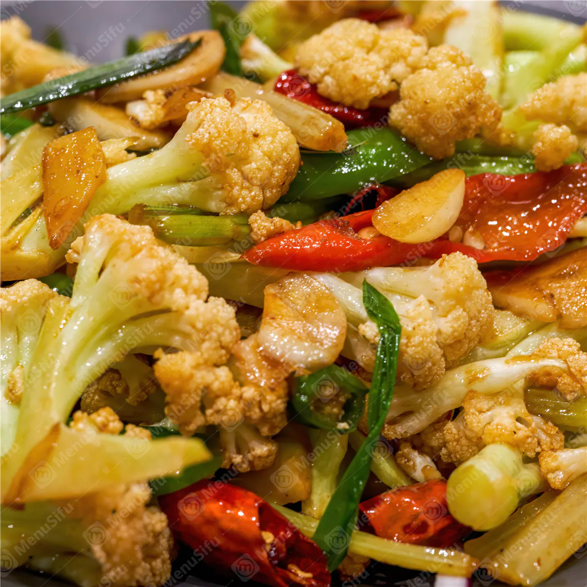 Stir-fried cauliflower with peppers and garlic at HuNan Impression, a Chinese Restaurant in Barrington